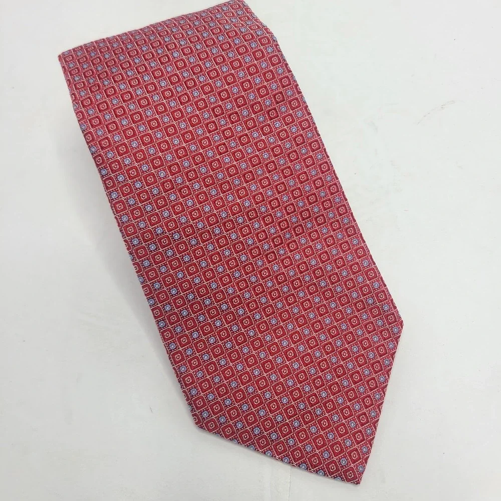 Brooks Brothers Men's Makers and Merchants Silk Woven Geometric Necktie Red